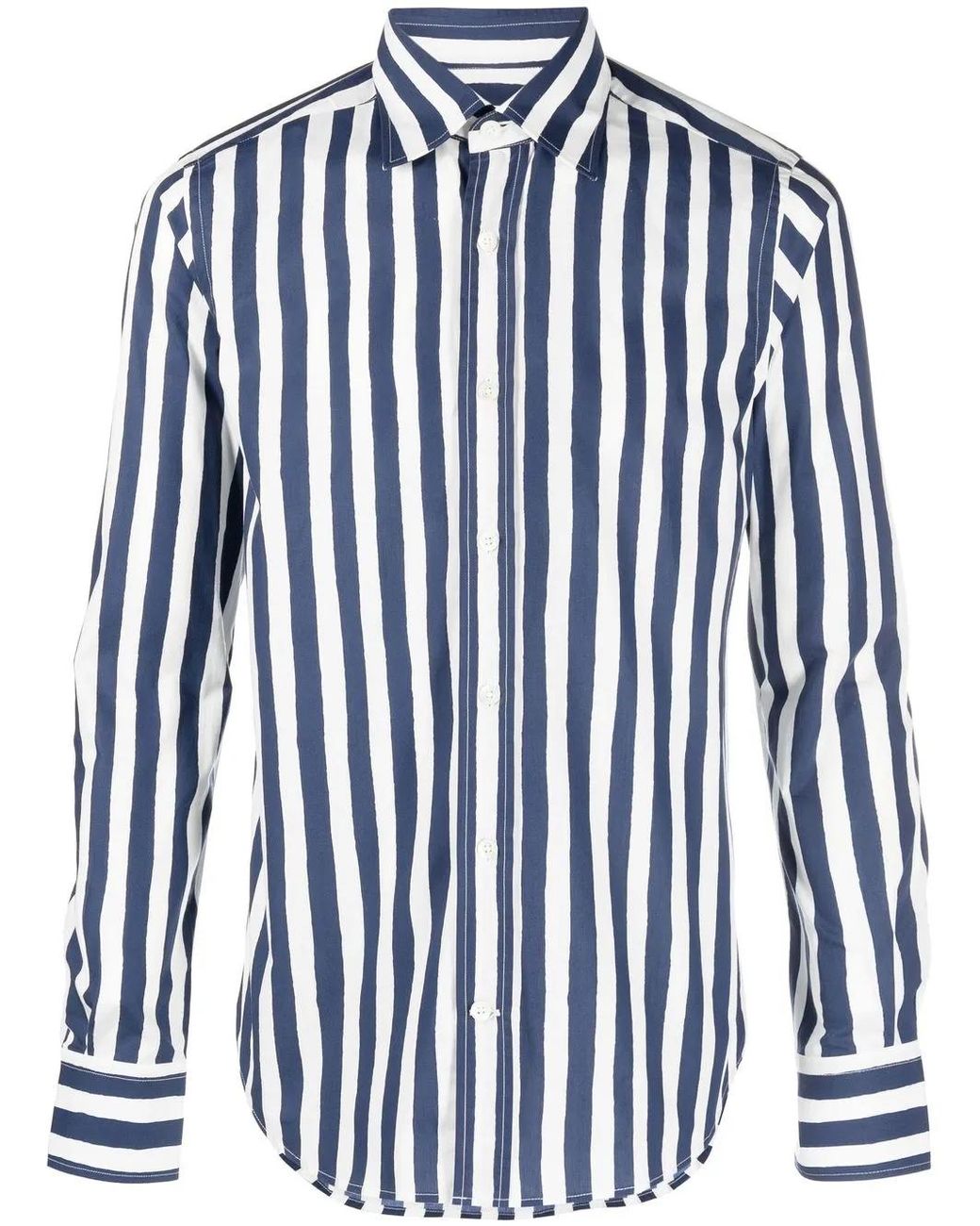 Canali Blue Striped Button-Up Shirt for men