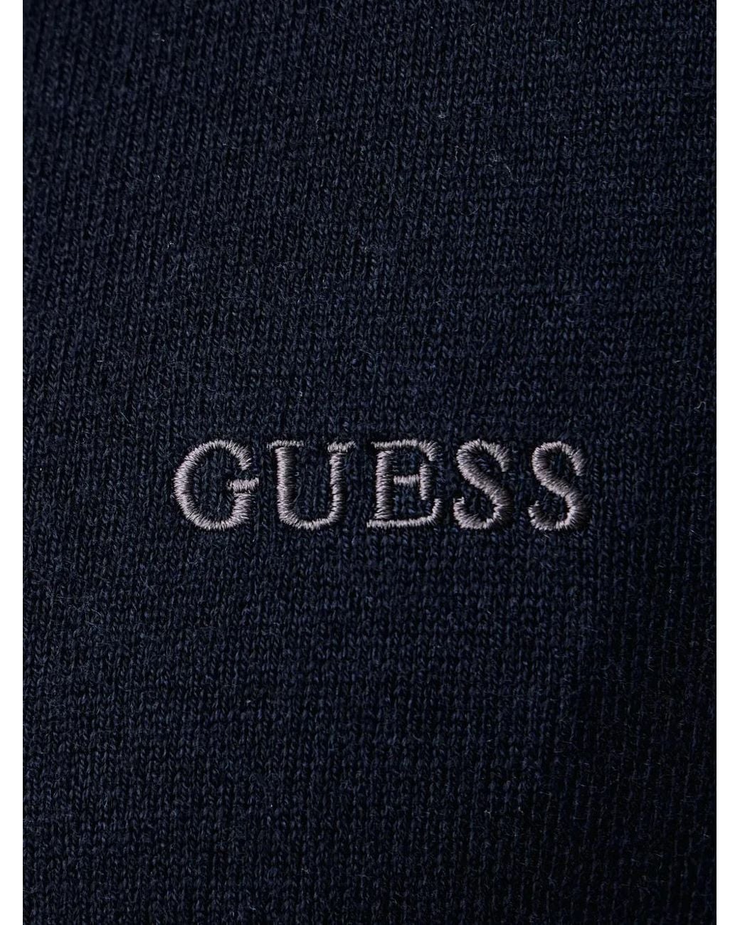 Cardigan Con Zip E Logo di Guess in Blue da Uomo
