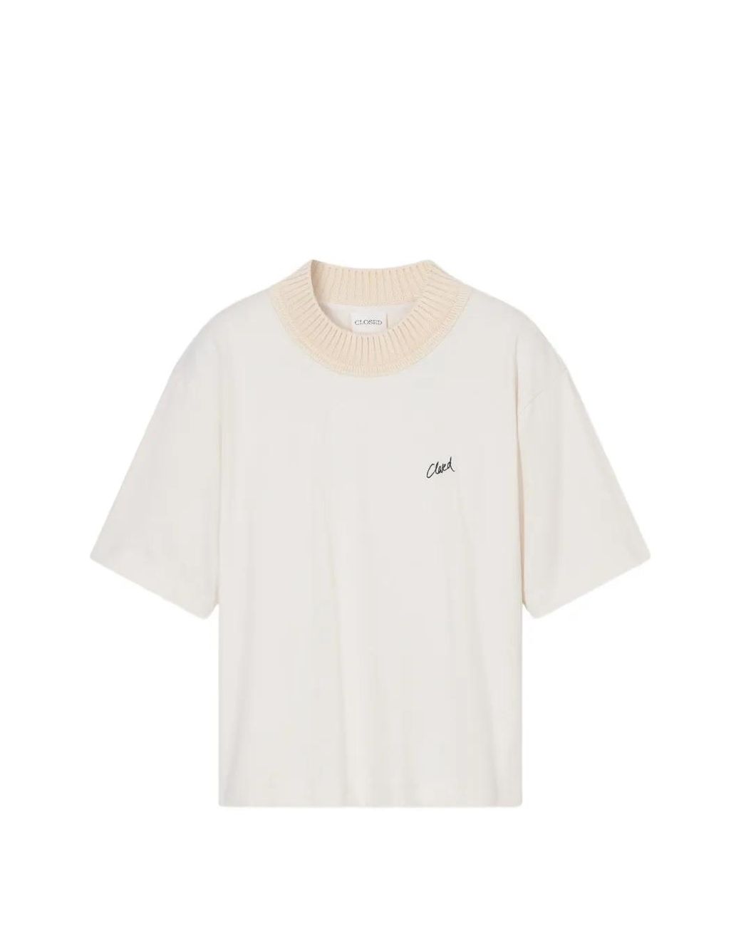 Closed White Logo-Embroidered T-Shirt
