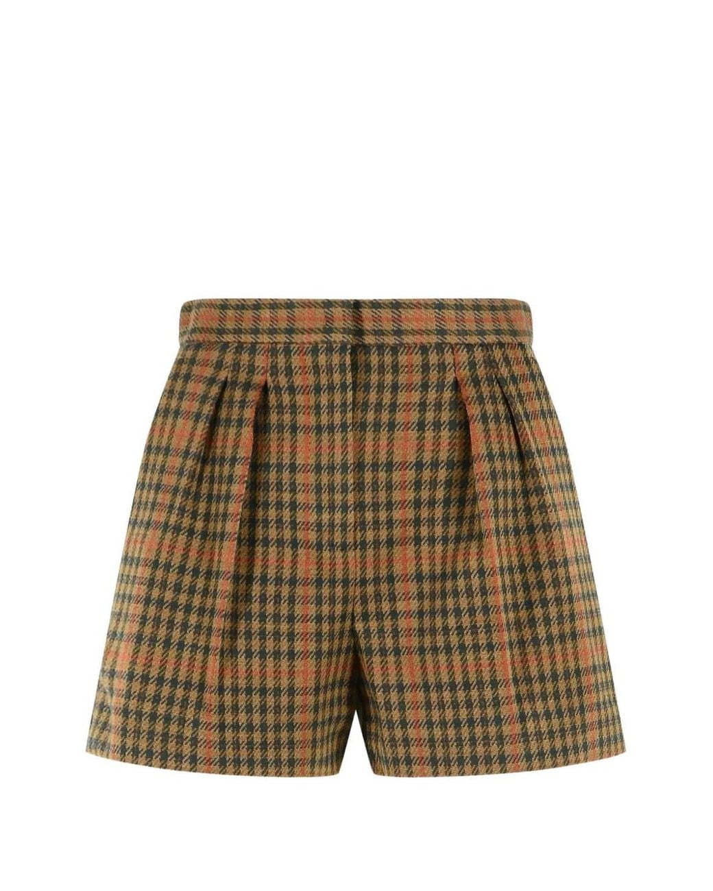 Max Mara Green Jacquard-Knit Glen Plaided Shorts