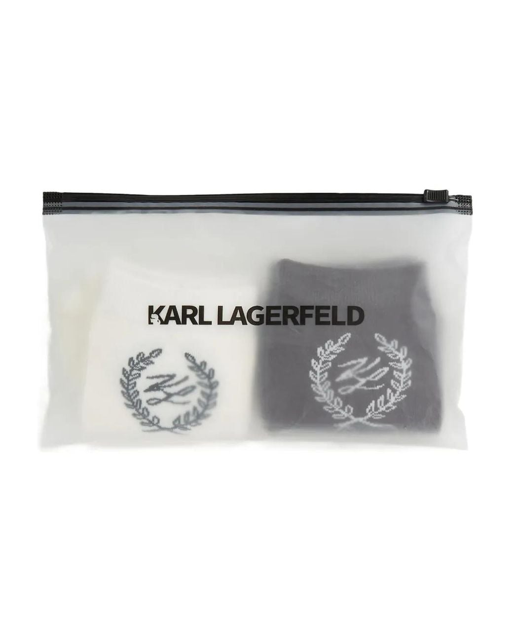 Karl Lagerfeld Natural Crest-Embroidered Socks (Pack Of Two)