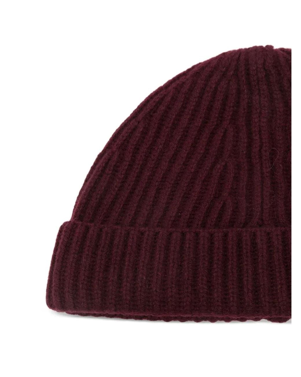 Amaranto Red Ribbed-Knit Beanie