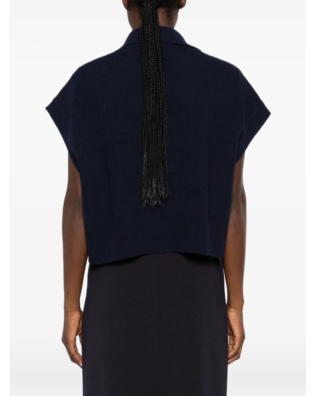 Agl Attilio Giusti Leombruni Blue Polo-Collar Vest
