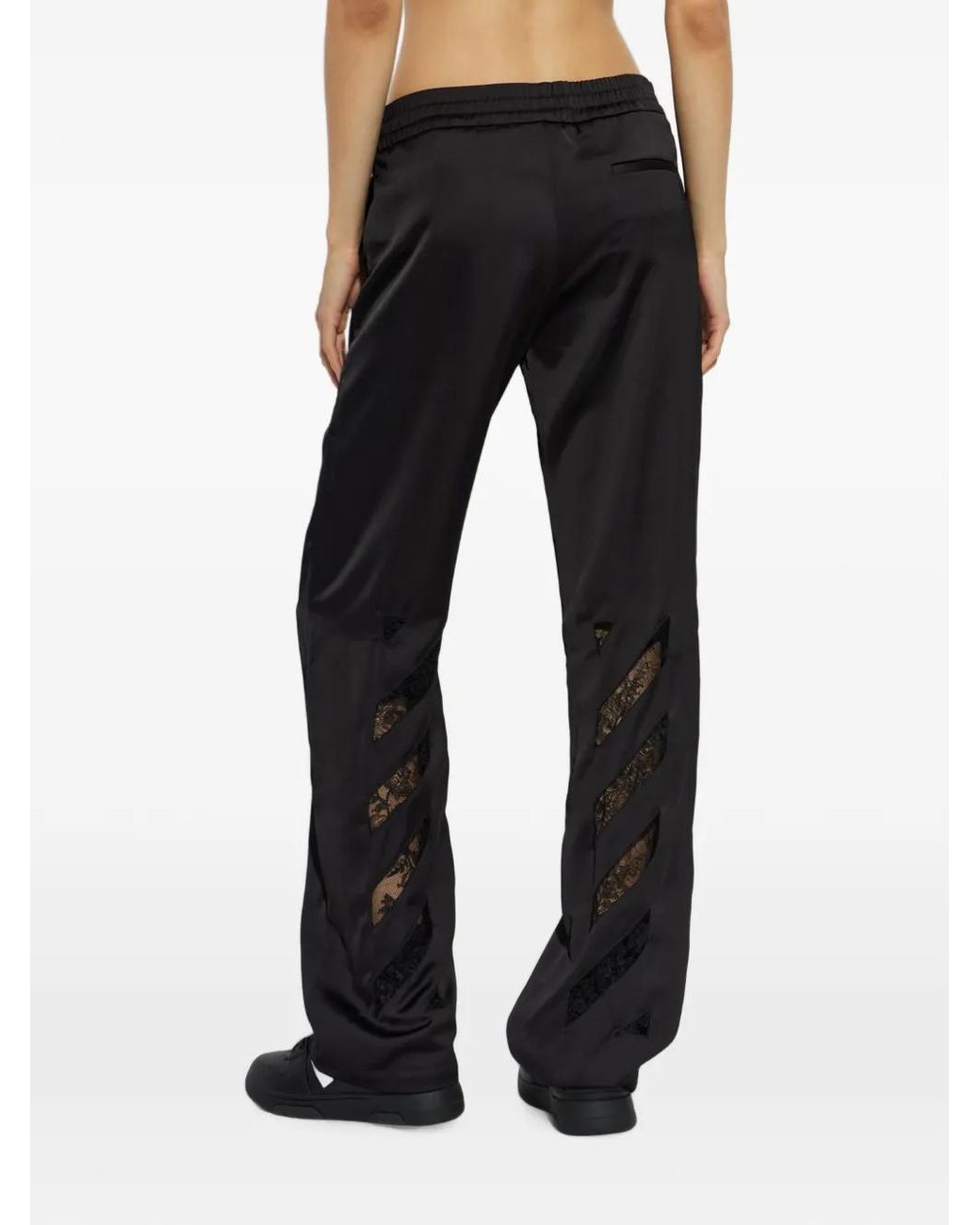 Off-White c/o Virgil Abloh Black Lace-Insert Trousers