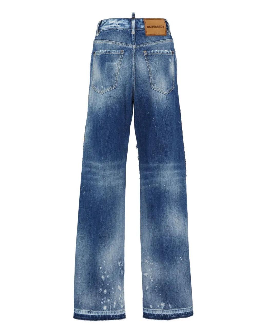 DSquared² Blue Patchwork-Embellished Jeans