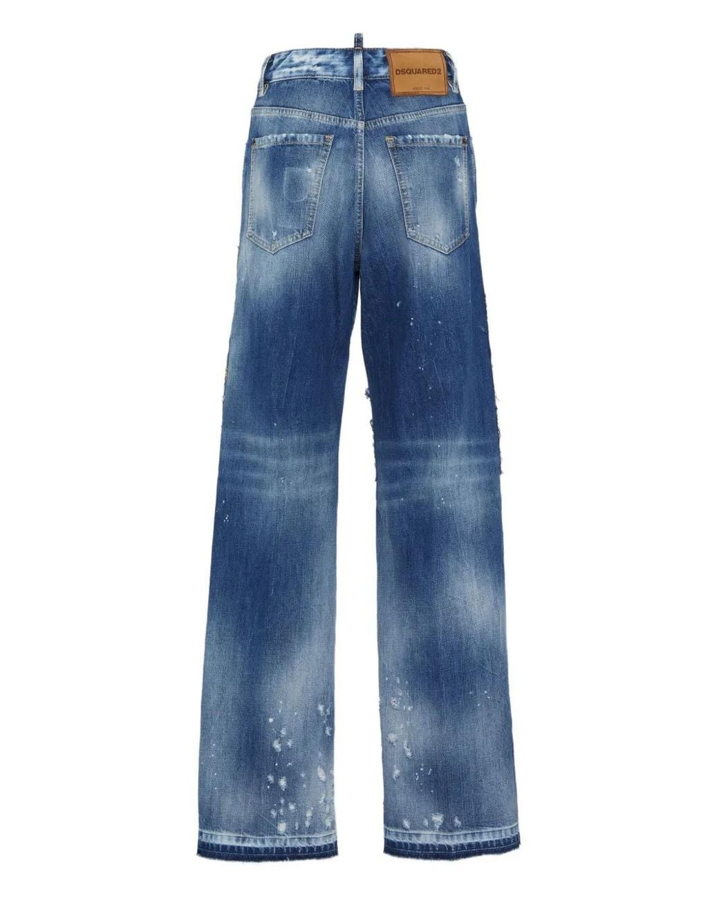 DSquared² Blue Patchwork-Embellished Jeans
