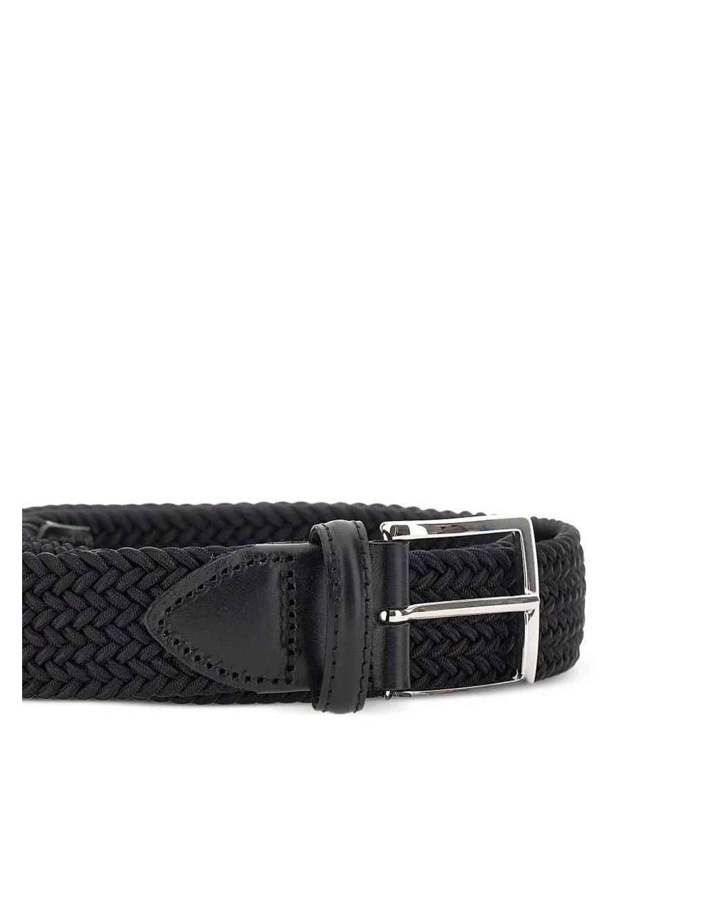 Athison White Braided Belt for men