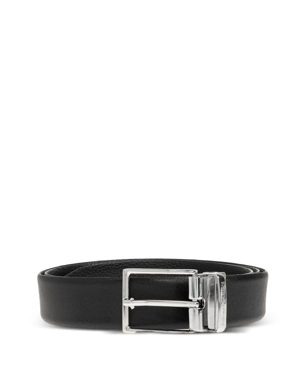 Emporio Armani White Leather Belt for men