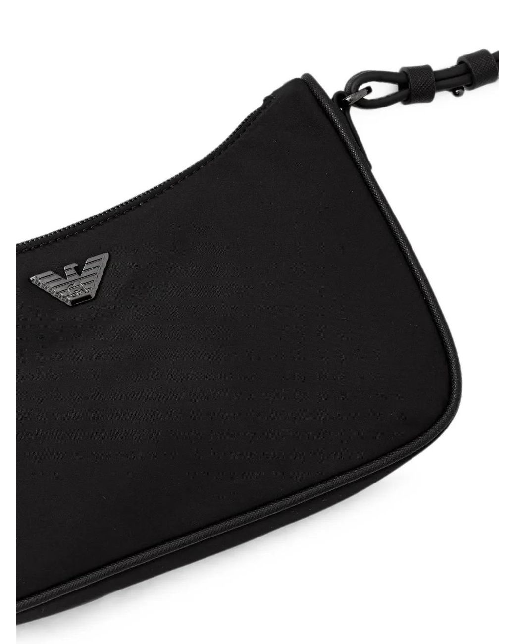 Emporio Armani Black Logo-Plaque Shoulder Bag for men