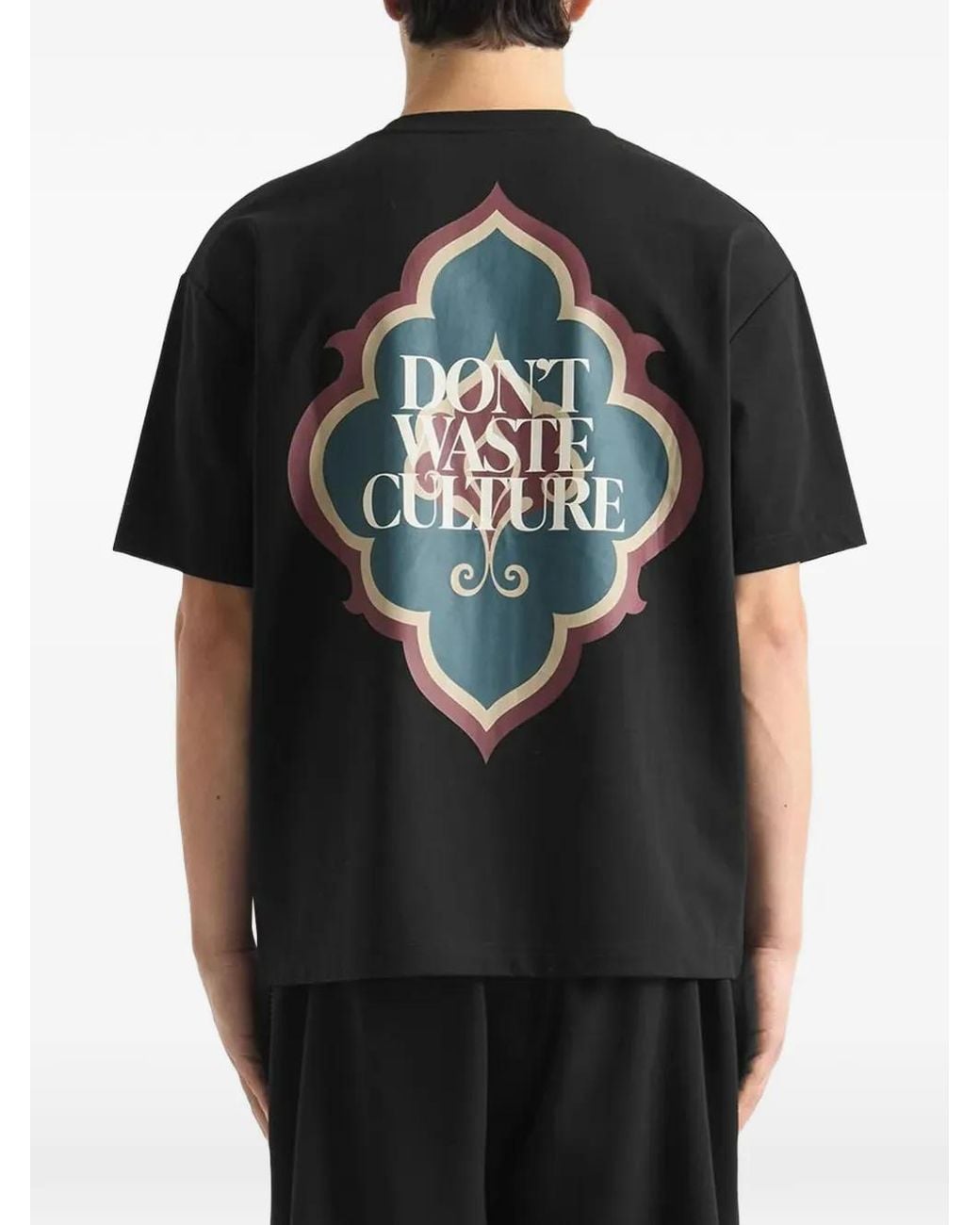 don't waste culture Black Logo-Print Short-Sleeve T-Shirt for men