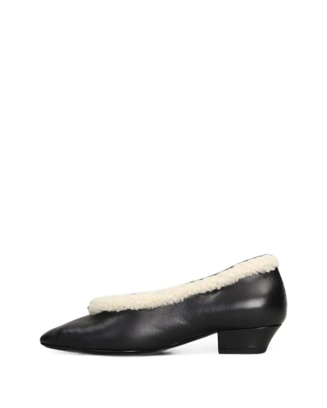 Magda Butrym Black Shearling-Trim Pumps