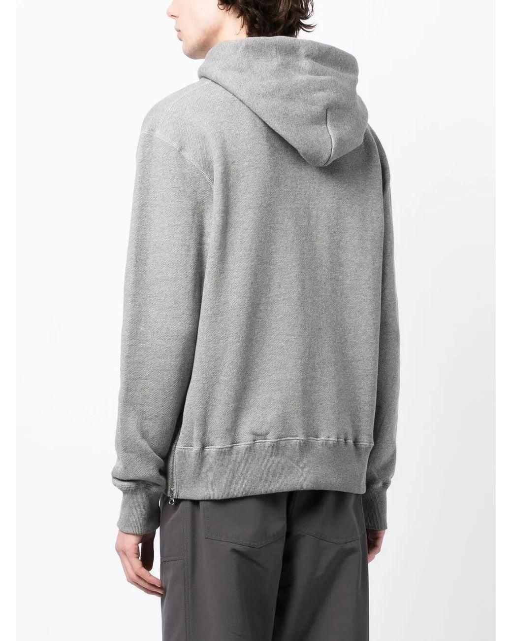 The Power for the People Gray Logo Print Drawstring Hoodie for men