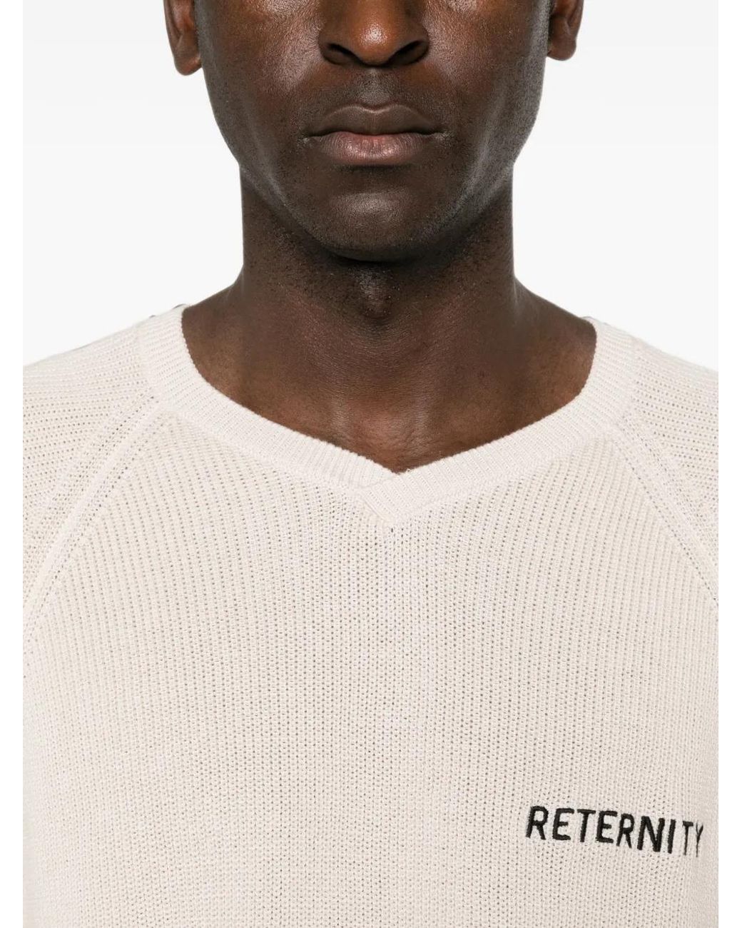 RETERNITY White World Champion Knitted T-Shirt for men