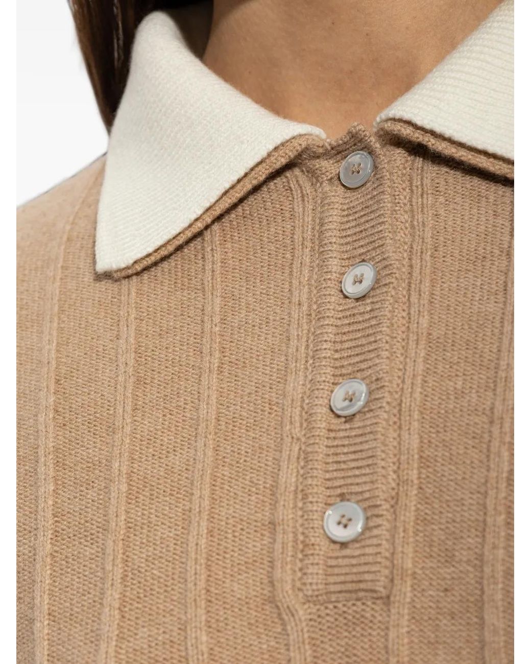 Paul & Shark Natural Ribbed-Knit Polo Top