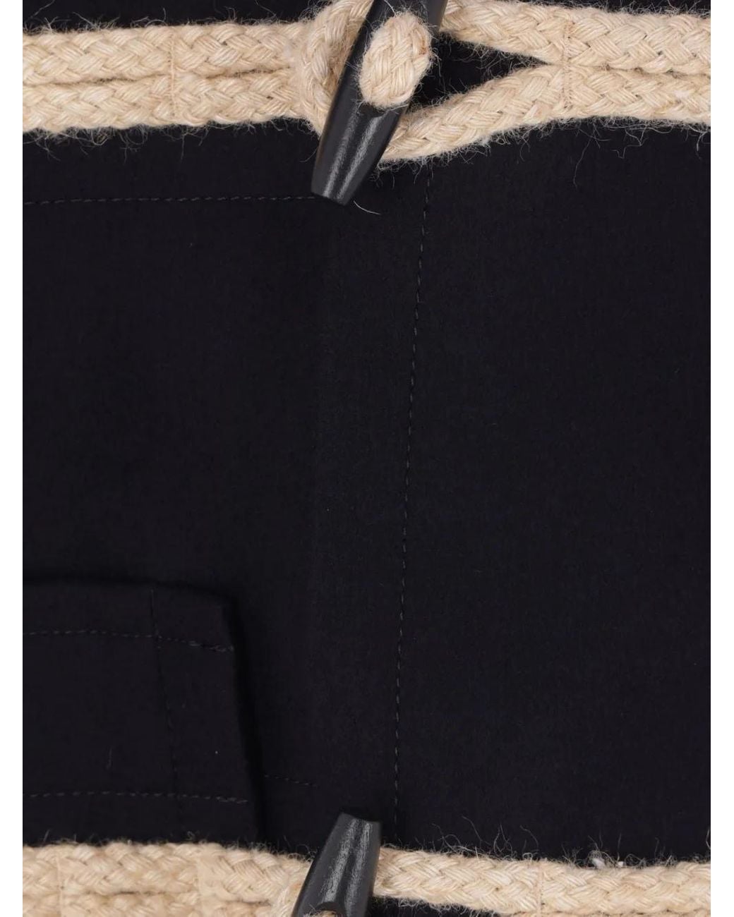 Sacai Black Hooded Toggle-Fastening Coat for men