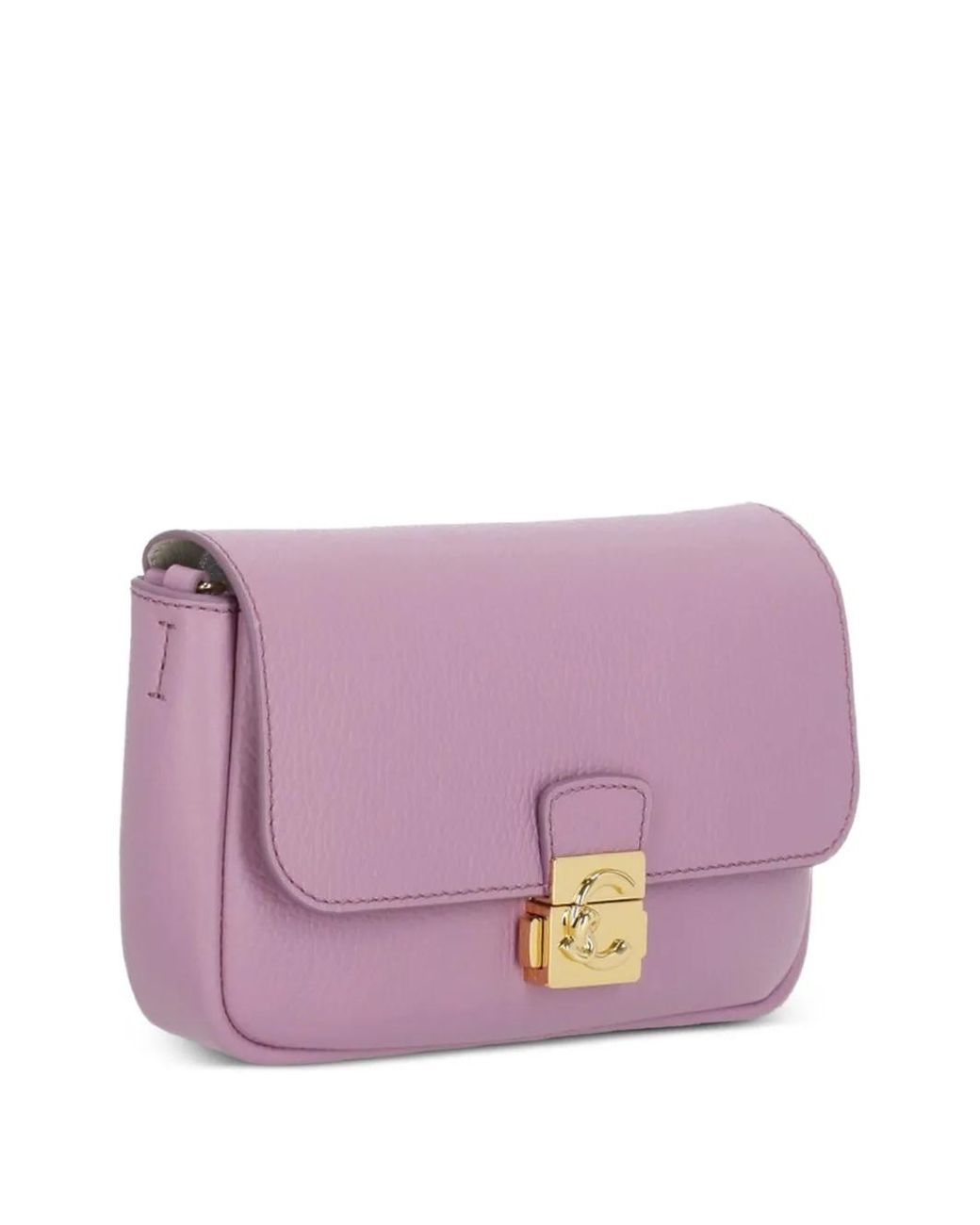 Coccinelle Purple C-Me Lock Grained Leather Shoulder Bag