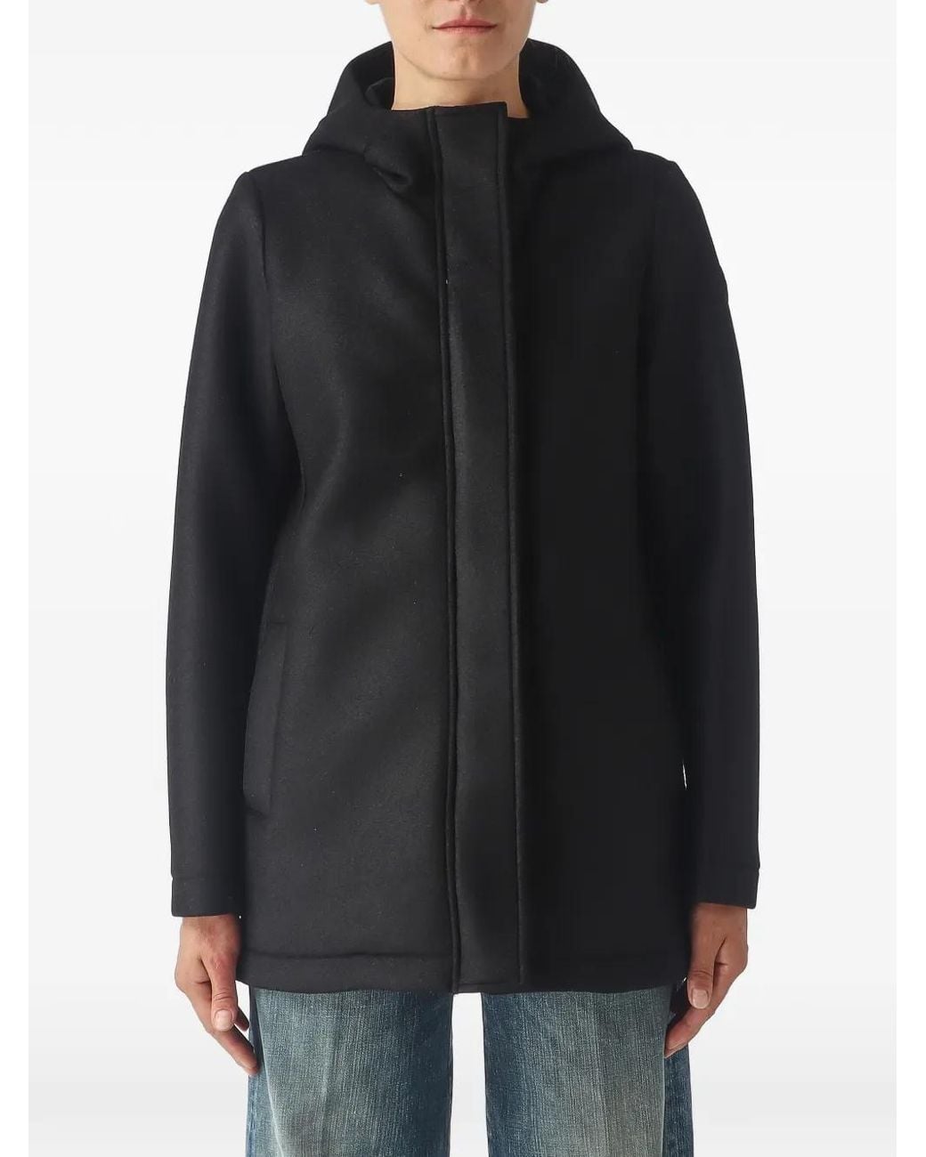 Colmar Black Hooded Zip-Up Coat