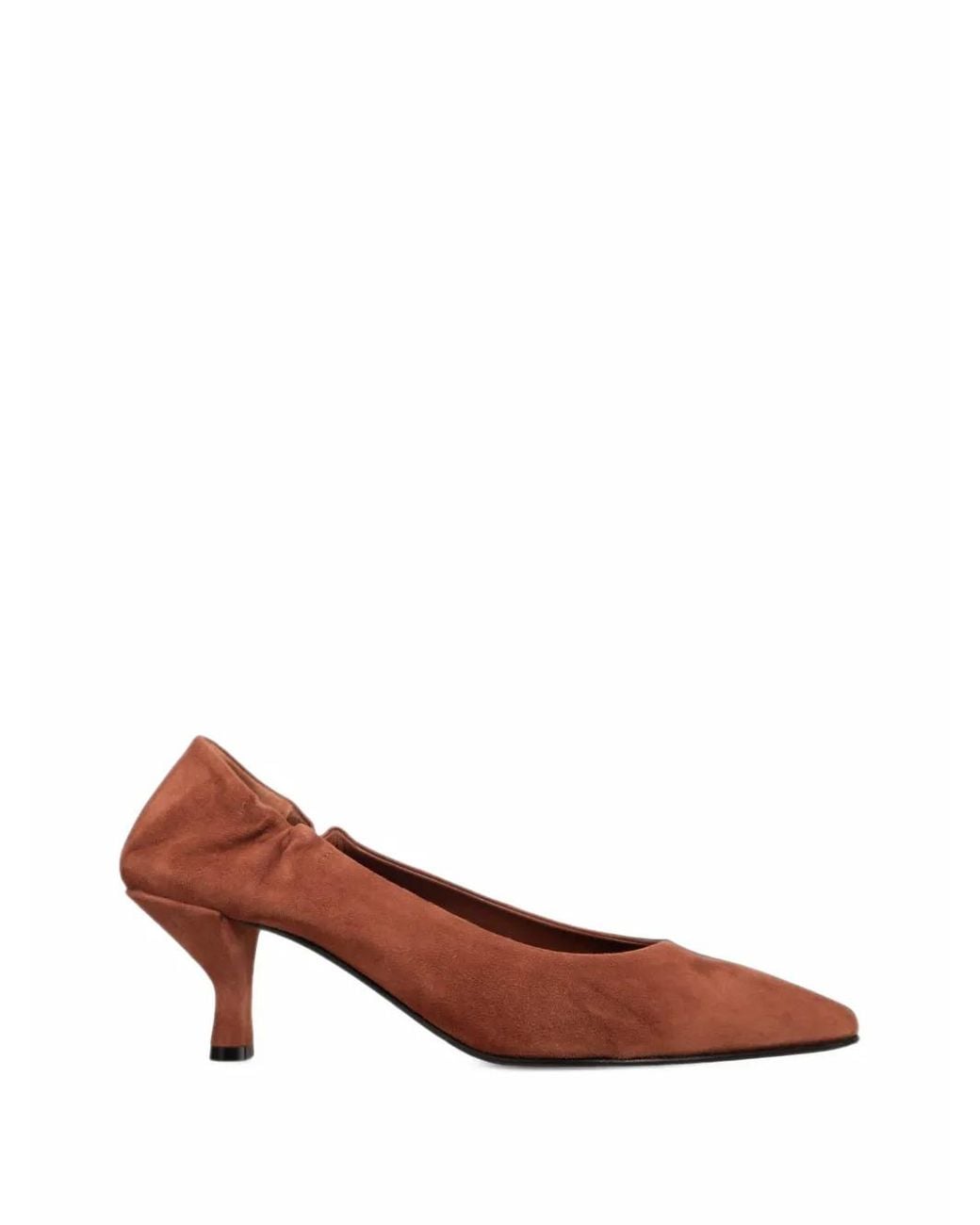 Pomme D ́Or Brown Suede Pointed-Toe Pumps