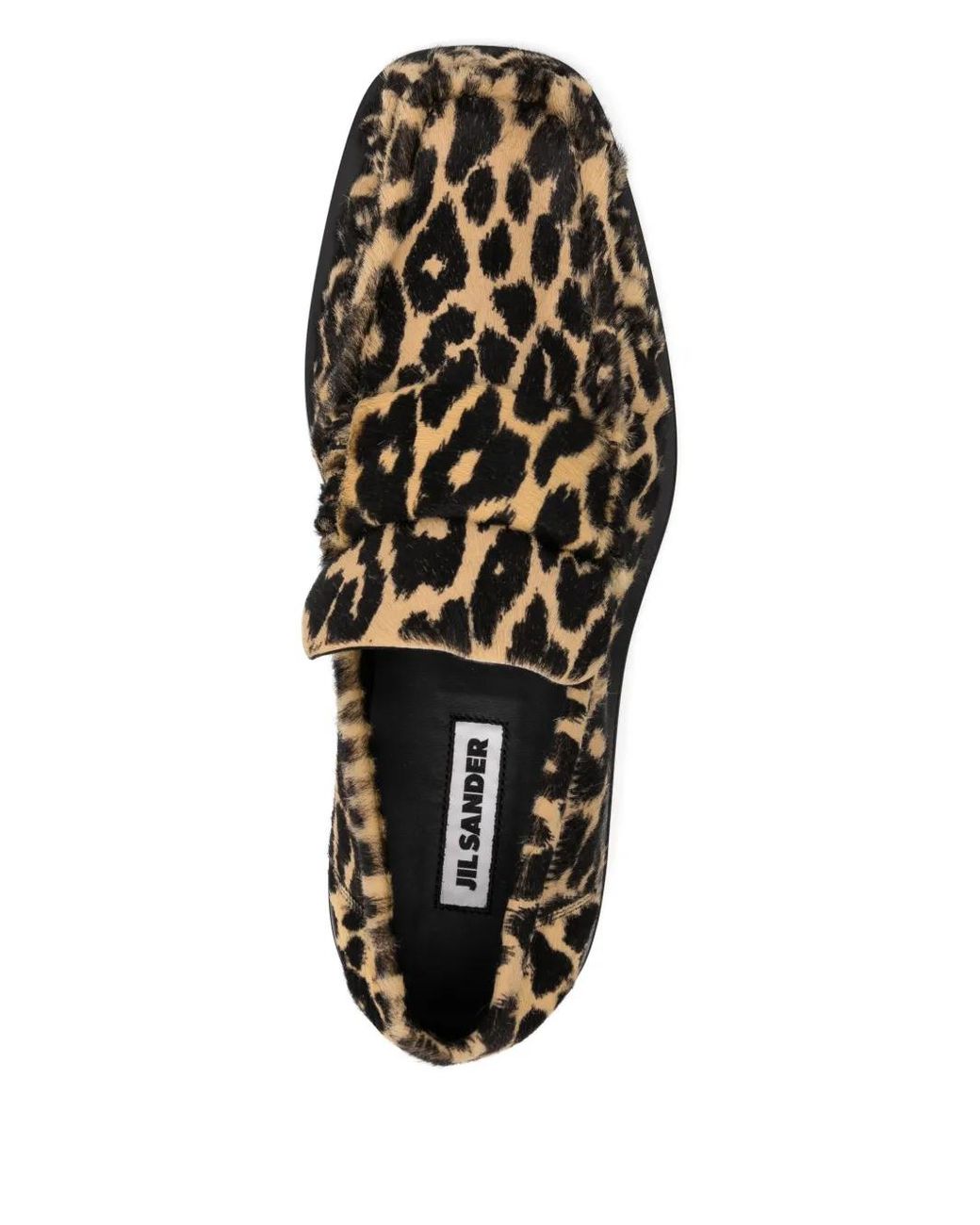 Jil Sander Brown Leopard-Print Loafers for men