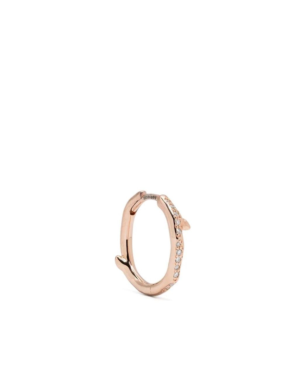 Shaun Leane White 18Kt Rose Vermeil Cherry Branch Single Hoop Earring