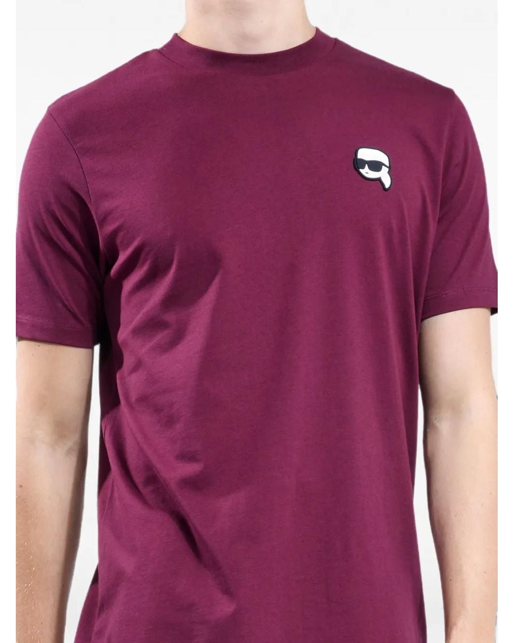 Karl Lagerfeld Purple Nft-Patch T-Shirt for men