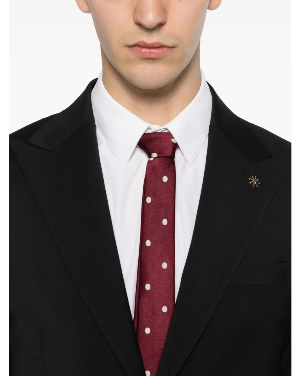 Manuel Ritz Black Single-Breasted Peak-Lapels Suit for men