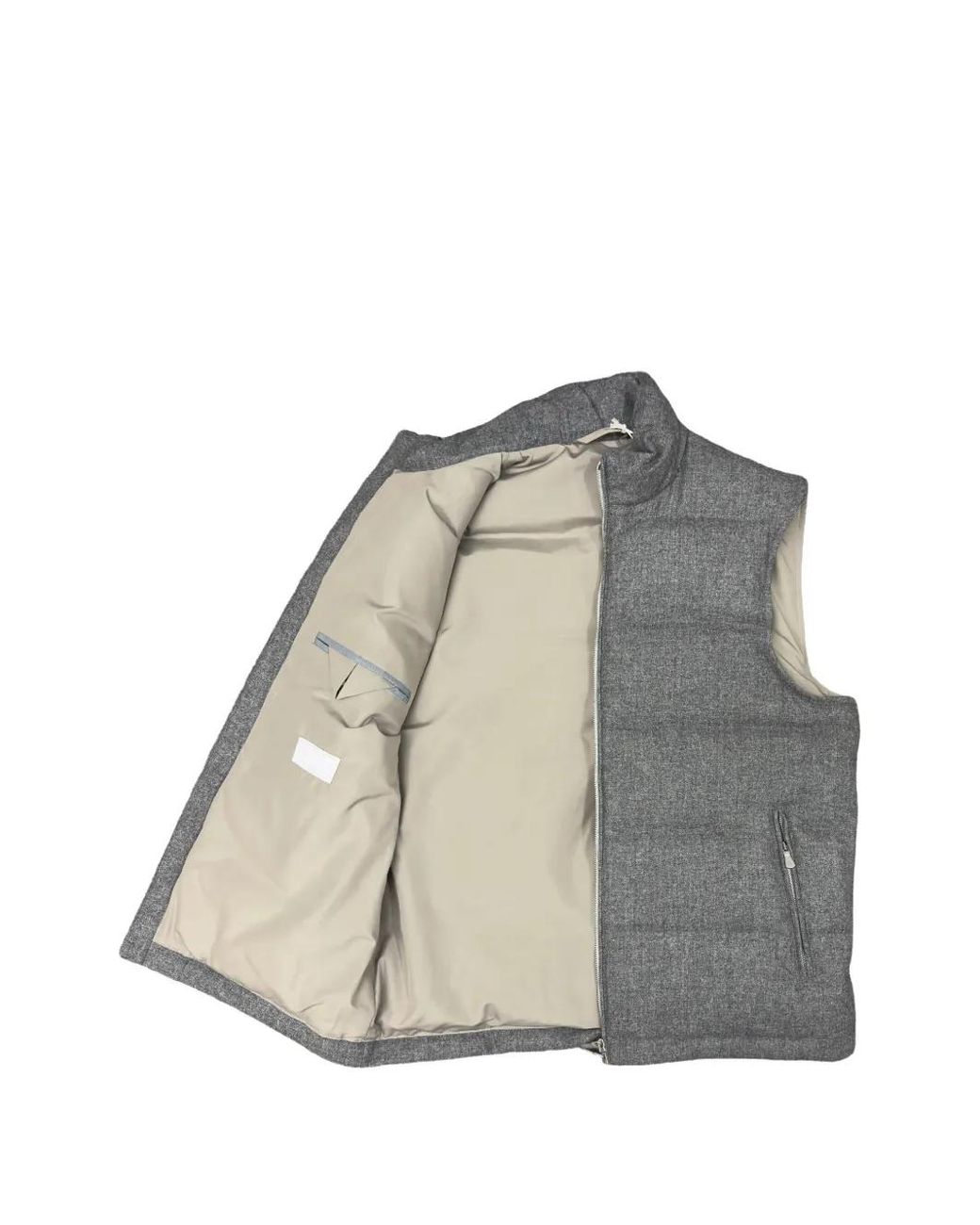 Eleventy Gray Quilted Wool Vest for men