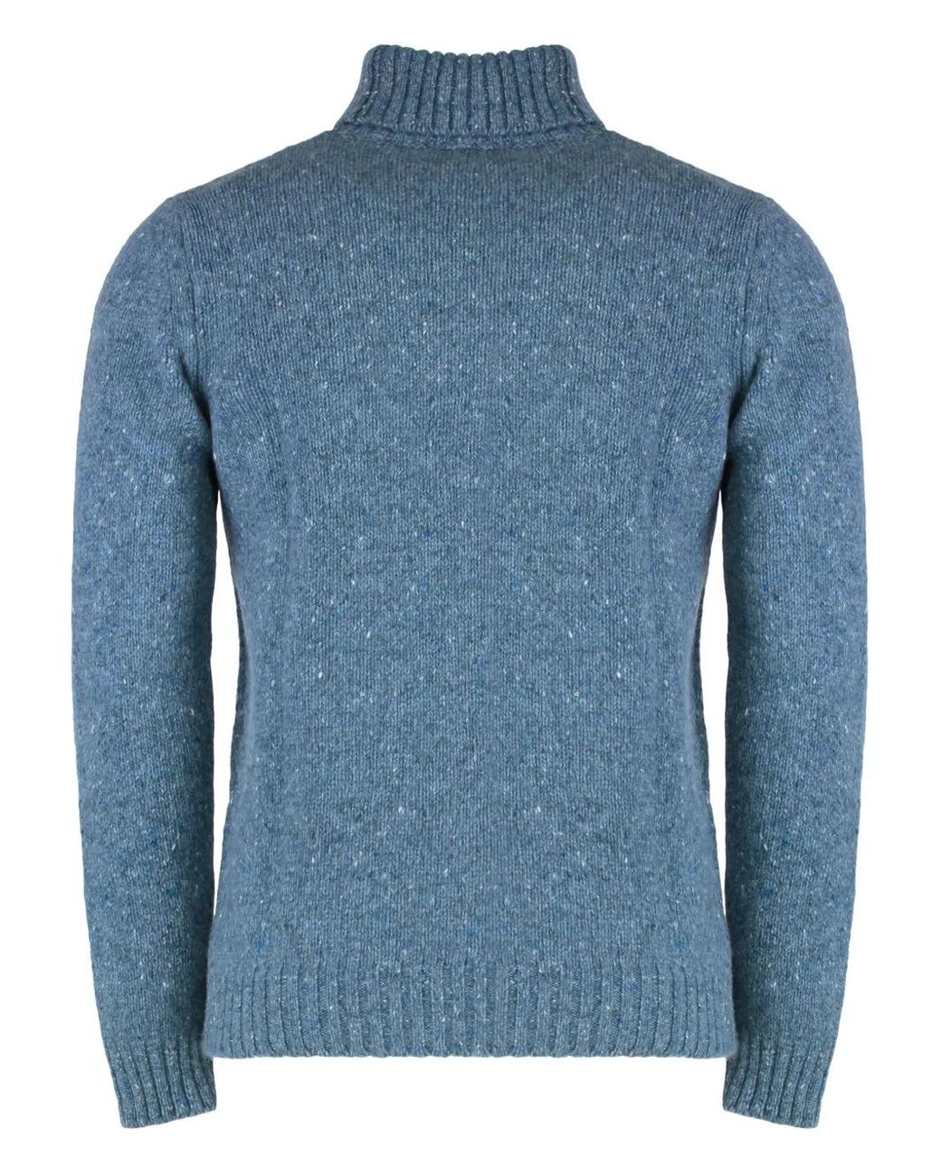 Moorer Blue Turtleneck Ribbed Sweater for men