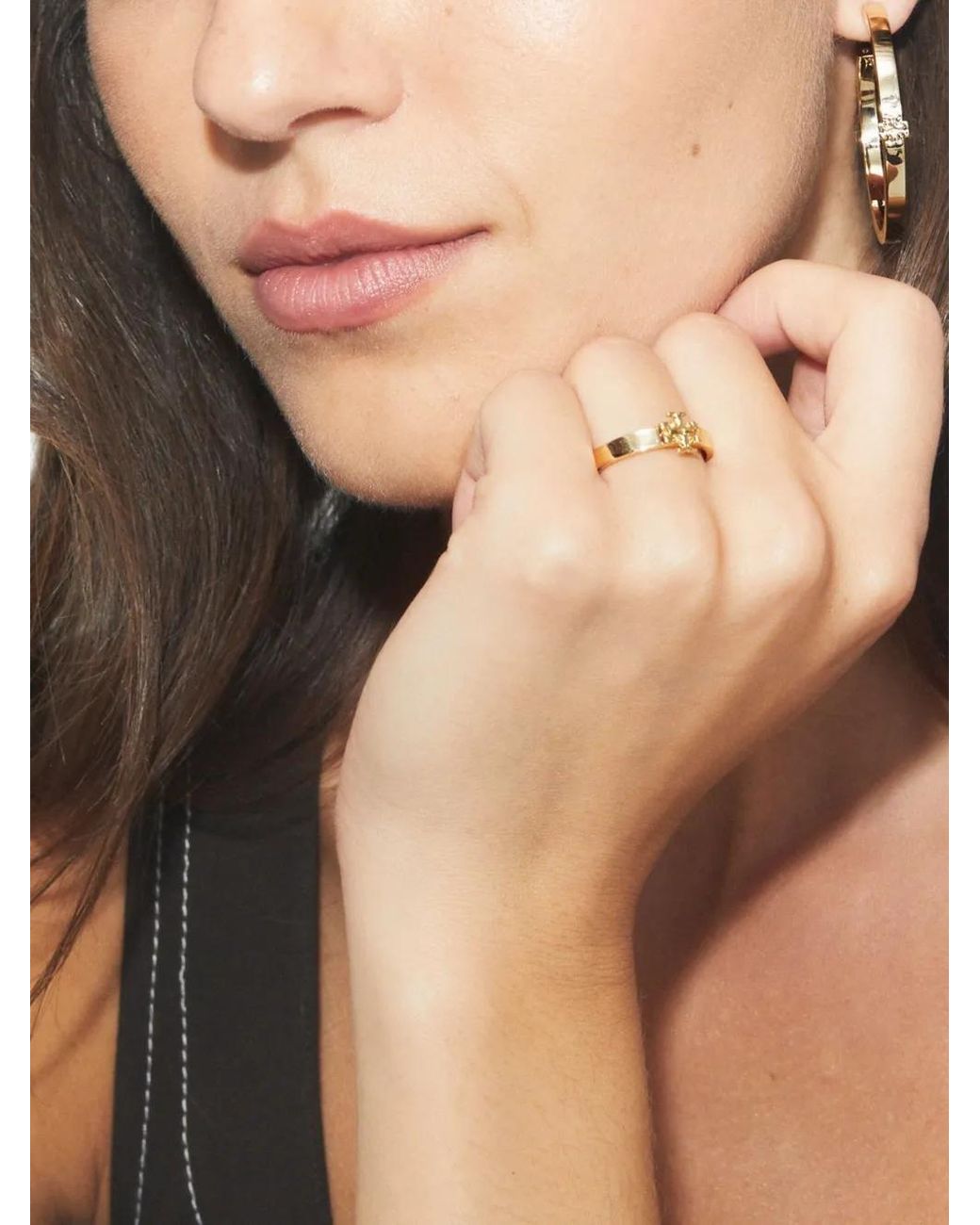 Tory Burch Natural Kira Logo-Embellished Ring