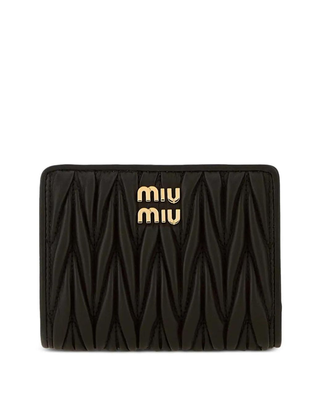 Miu Miu Black Matelassé Nappa Leather Small Wallet