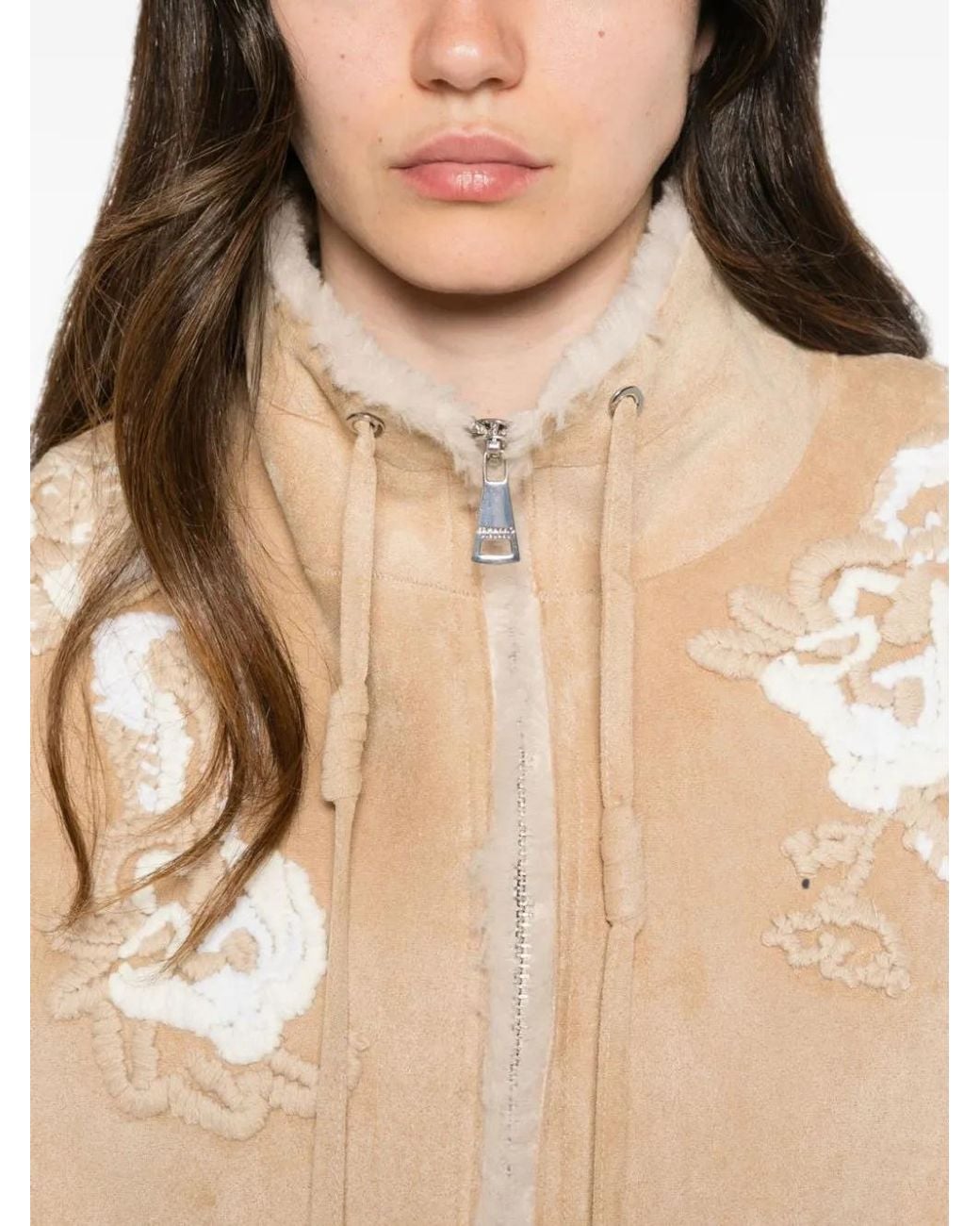Ermanno Scervino Natural Embroidered Jacket