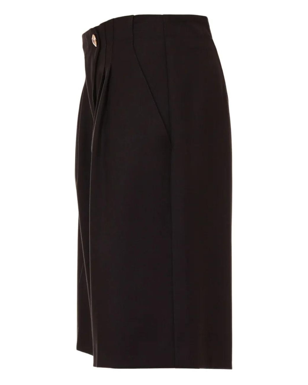 Just Cavalli Black Pleated Button Shorts