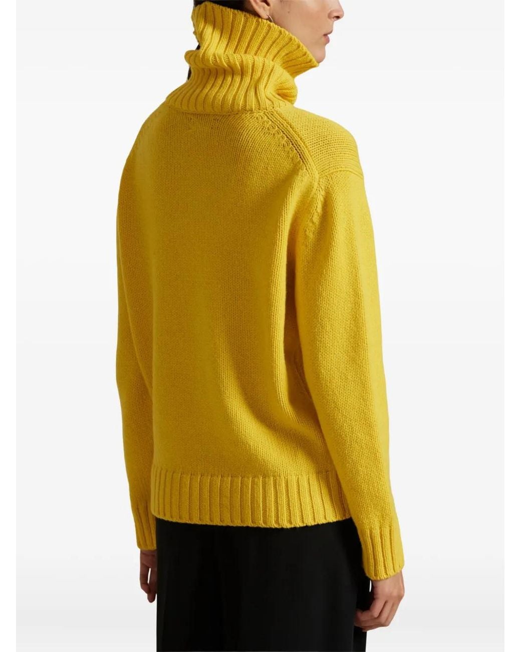 Polo Ralph Lauren Yellow Polo-Player-Intarsia Wool Sweater