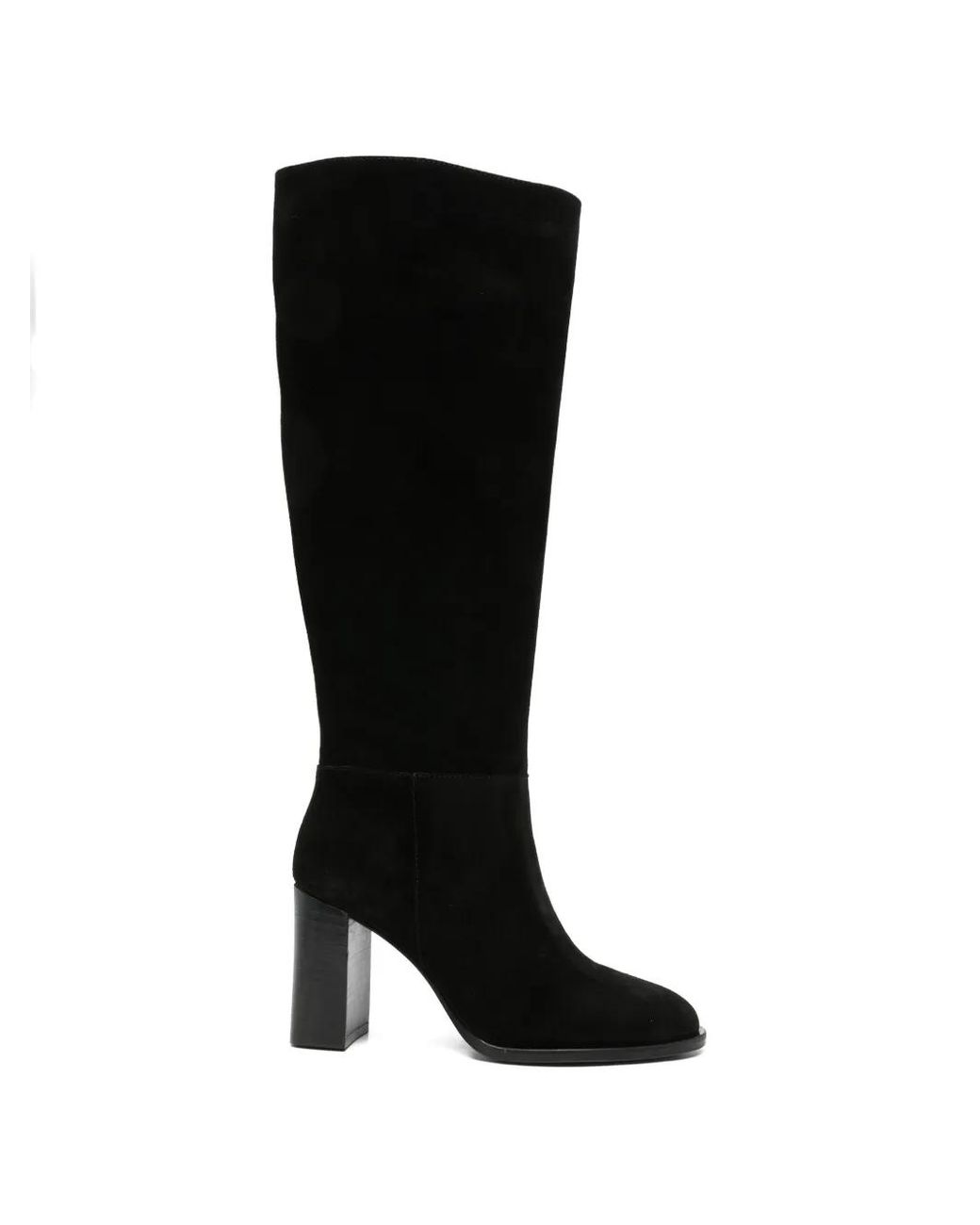 ADRIANNA FERETTI Black Suede Block-Heel Boots