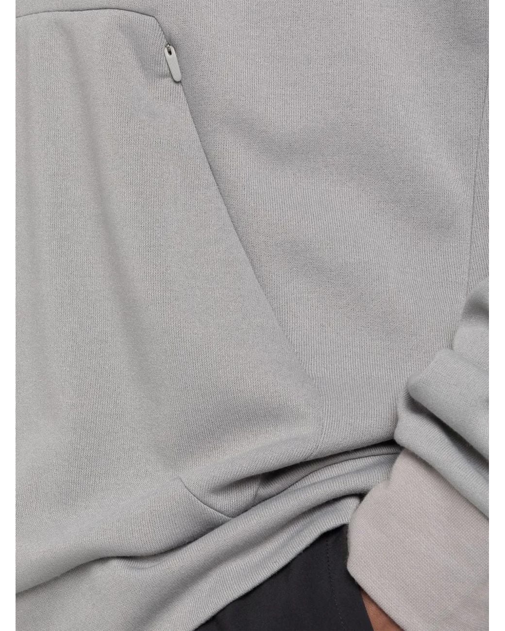 Reebok Gray Strength Logo-Embroidered Hoodie for men