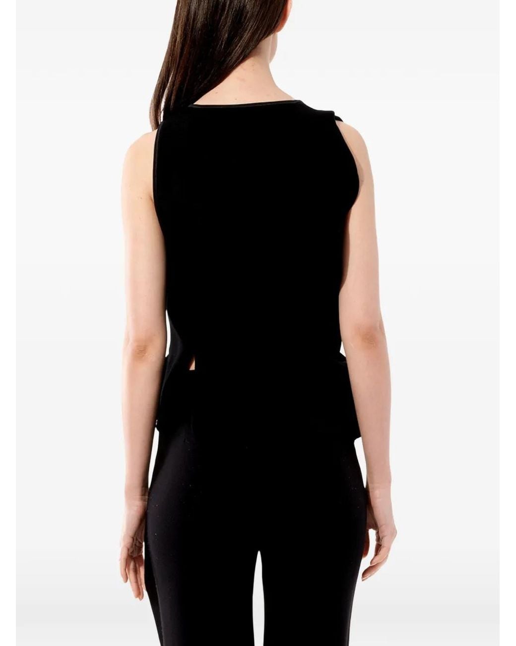 Balenciaga Black Draped Sleeveless Top