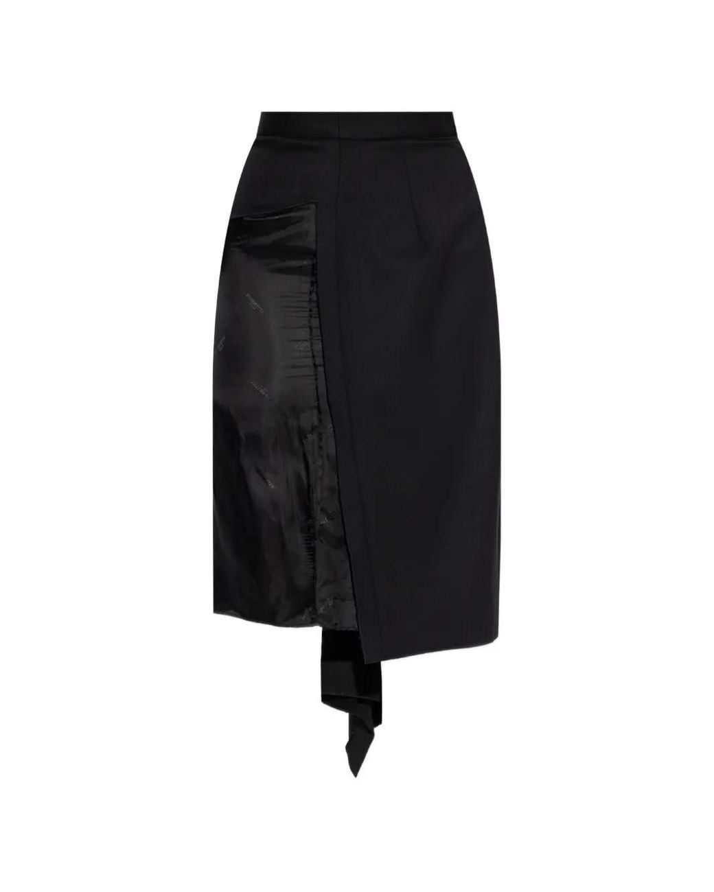 Vetements Black Asymmetric Drape-Panel Skirt