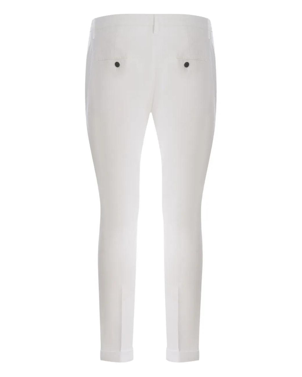 Dondup White Gaubert Slim-Fit Cotton Trousers for men