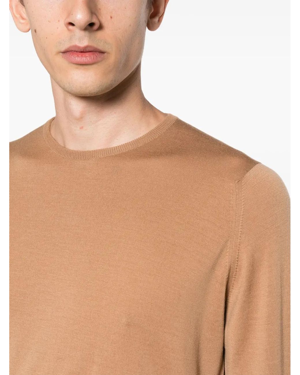 John Smedley Brown Marcus Virgin Wool Jumper for men