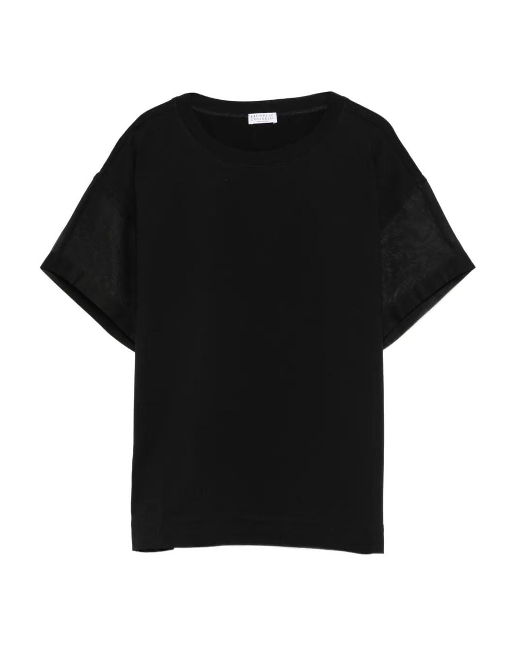 Brunello Cucinelli Black Cotton T-Shirt