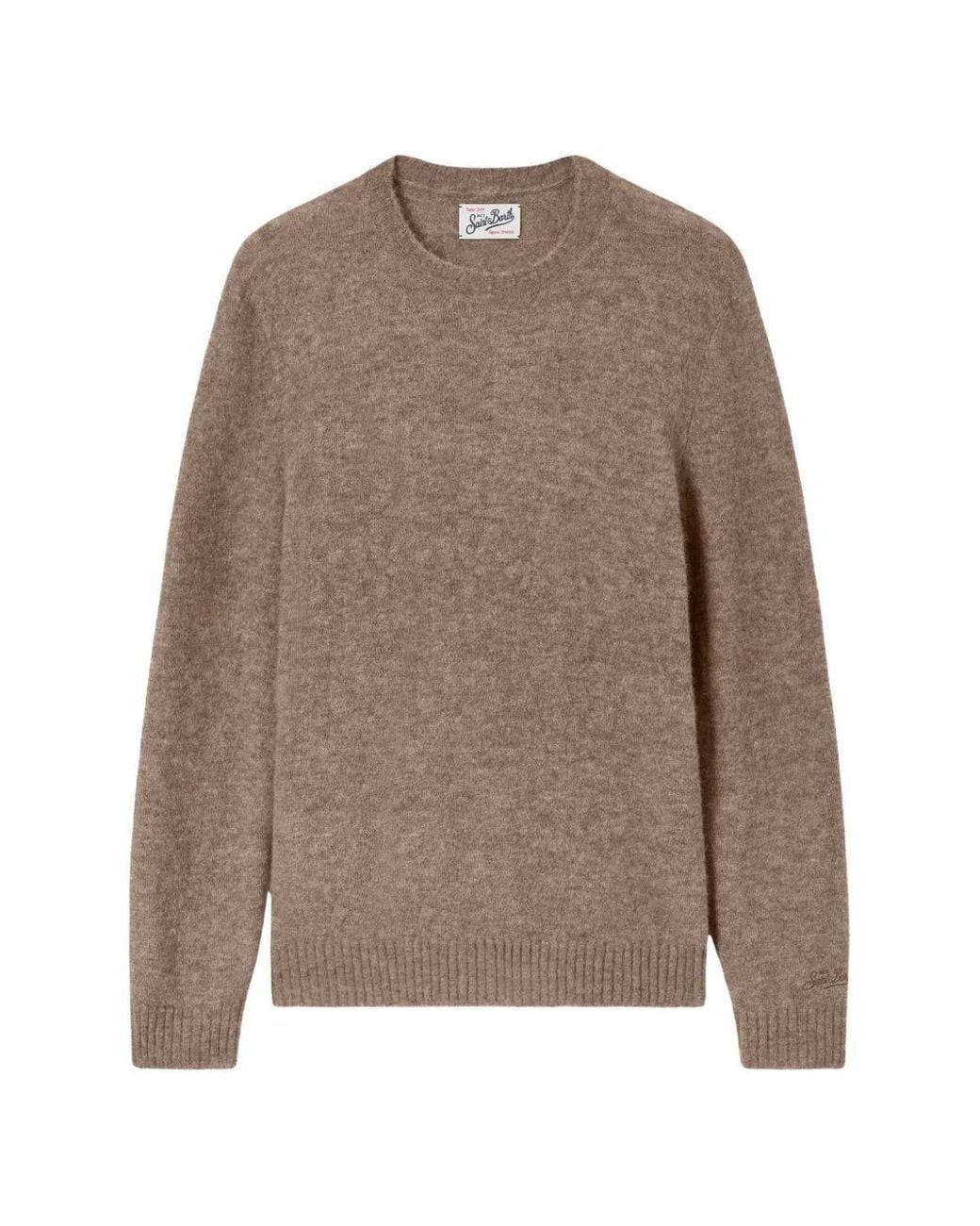 Mc2 Saint Barth Brown Regent Crew-Neck Embroidered-Logo Sweater for men