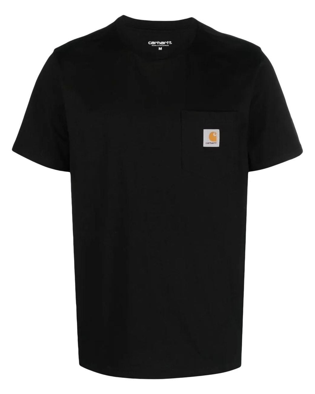 Carhartt Black Wip Logo-Patch Pocket T-Shirt for men