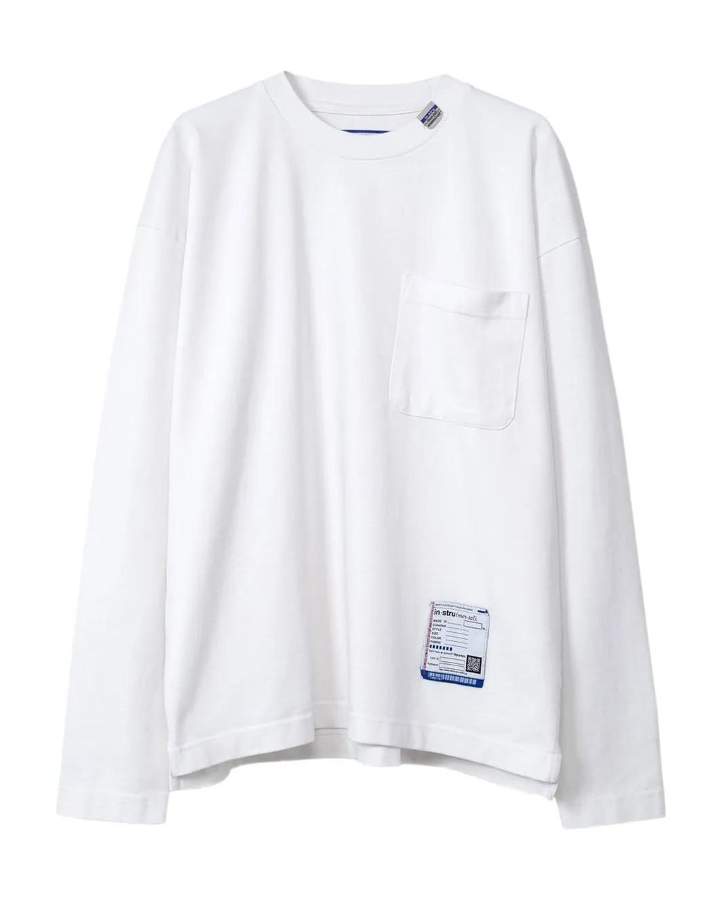 in・stru(men-tal) White Chest-Pocket Long-Sleeve T-Shirt for men