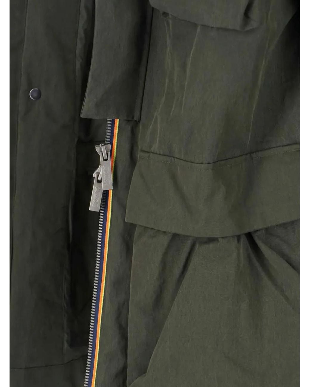 K-Way Green Hooded Pocket Jacket for men
