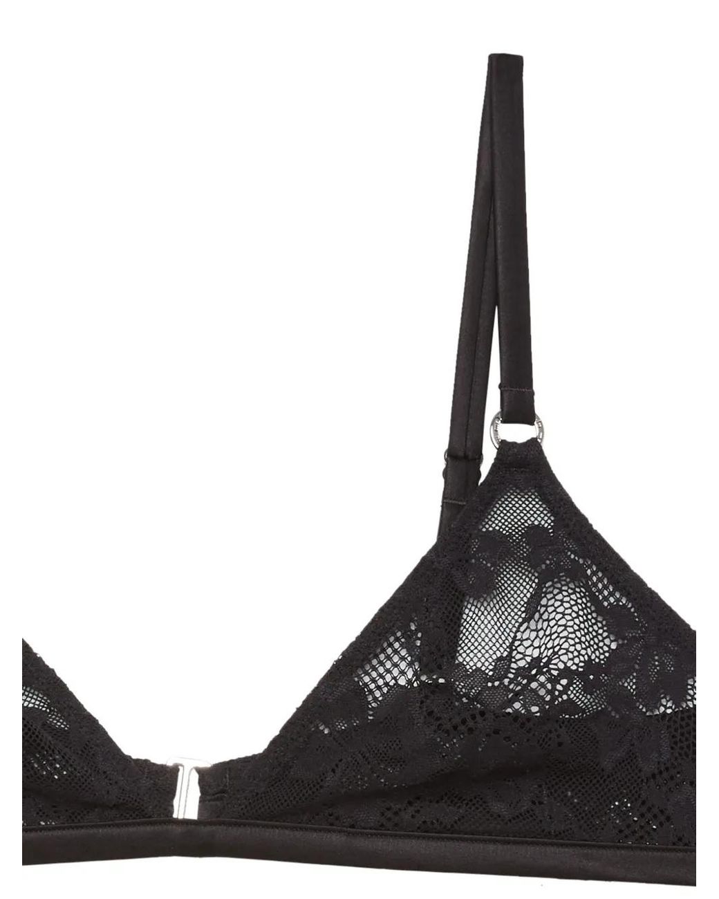 Fleur du Mal Black Le Stretch Lace Triangle Bra