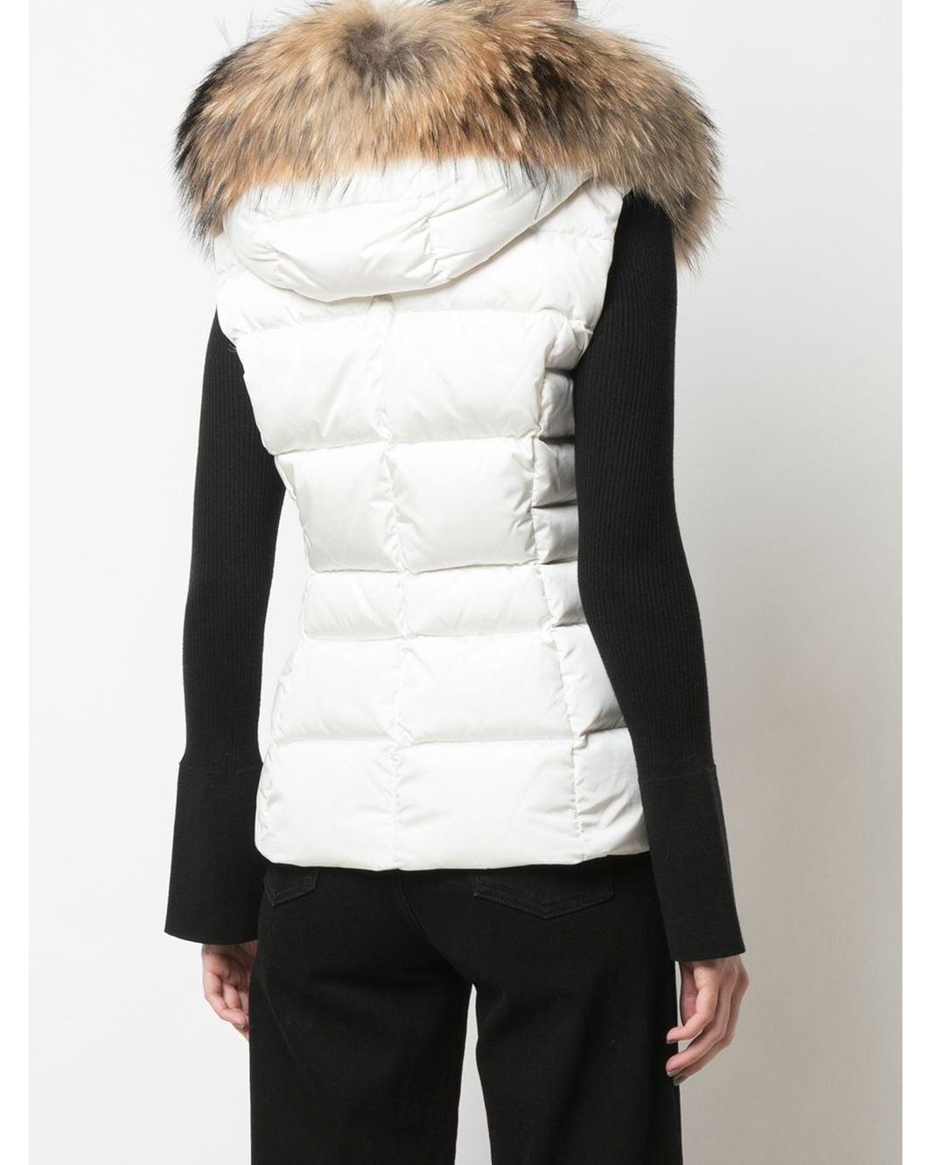 Sam. Fur-trimmed Hood Gilet in White | Lyst Australia