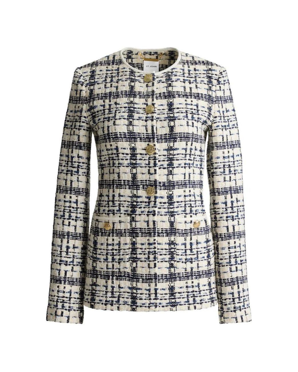 St. John Natural Tweed Button Jacket