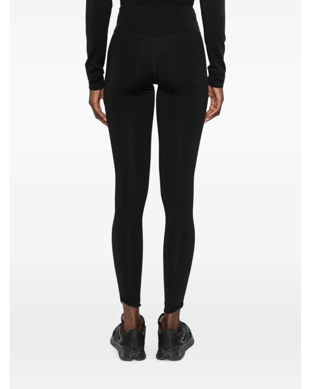 MACRON Black Logo-Patch Performance Leggings
