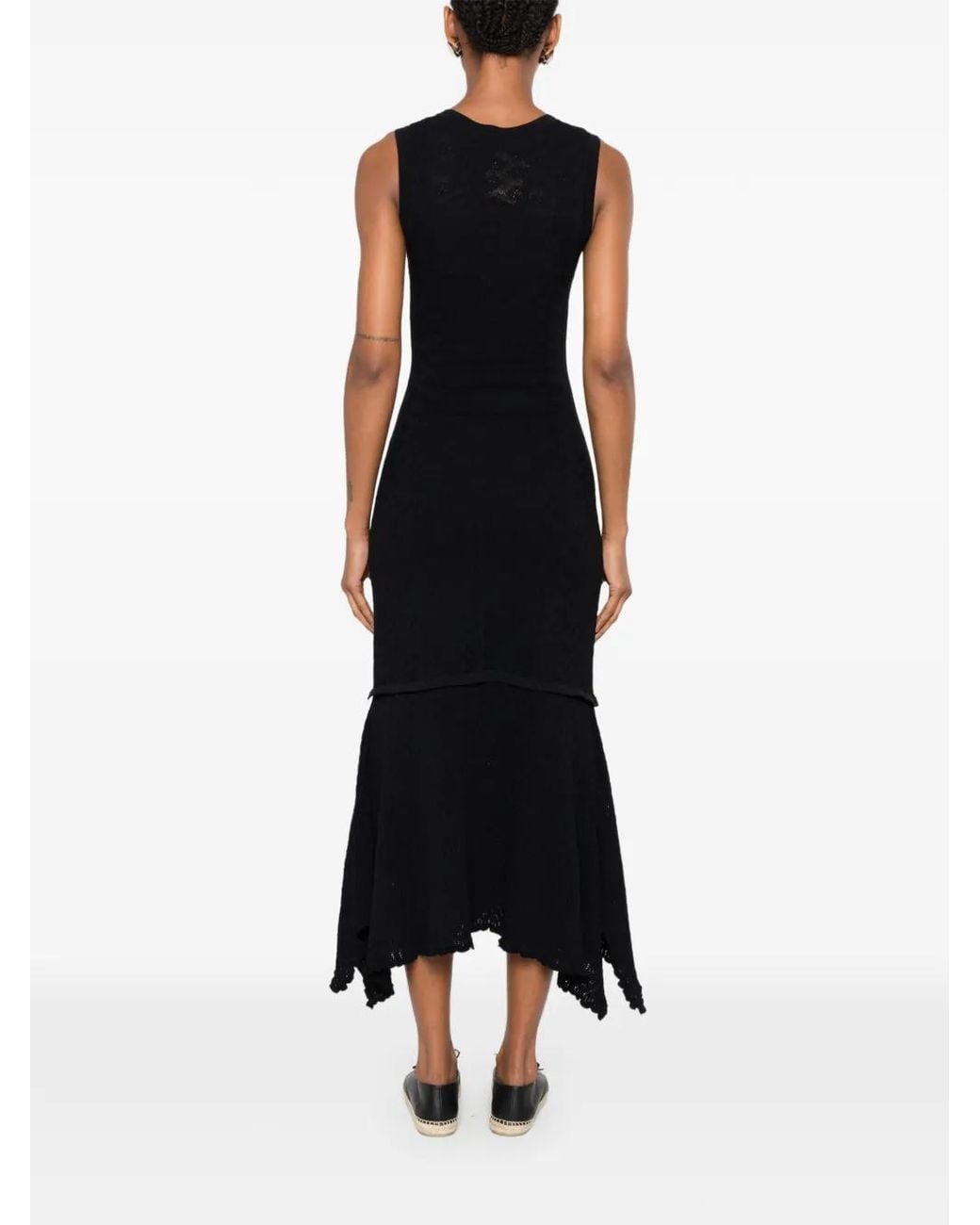 Sandro Black Pointelle Dress