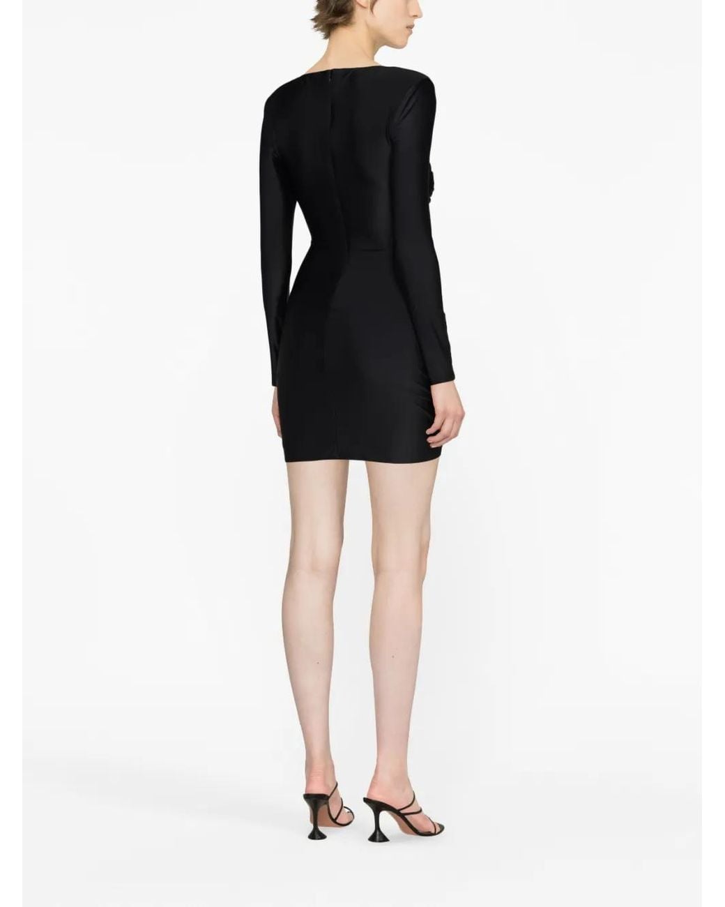 Self-Portrait Black Ruched Cut-Out Minidress